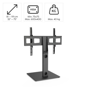 Suport TV Hama, schwenkbar si inaltabil, 32-75 inch, negru, capacitate 40 kg - Img 2