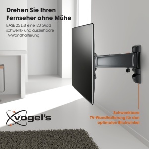 Suport TV Vogels Base 25L pentru televizoare 40-65 inch, max. 45 kg, inclinabil si rotativ - Img 3