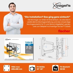 Suport TV Vogels BASE 45M pentru televizoare de 32-55 inch, max. 30 kg - Img 5