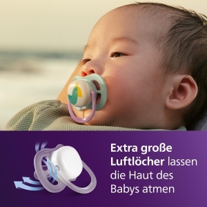 Suzeta Philips Avent Ultra Air SCF08024 BPA-Free 0-6 luni Set 2 bucati cu Sterilizator - Img 2