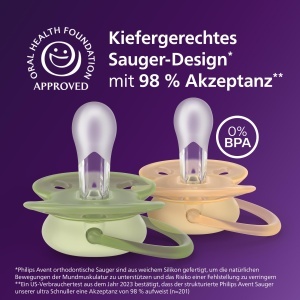 Suzeta Philips Avent Ultra Soft SCF09152 pentru bebelusi 6-18 luni silicon moale BPA-free set 4 bucati - Img 3