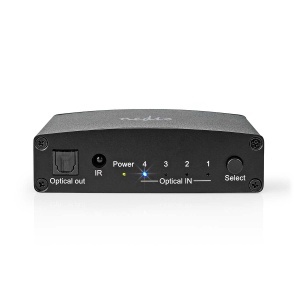 Switch audio digital Nedis, 4 intrari TosLink, negru, metalic - Img 3