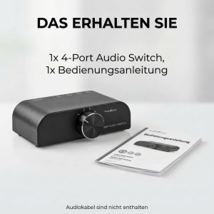 Switch audio Nedis - 4 surse, 3x RCA si 1x 3,5 mm, aluminiu - Img 7