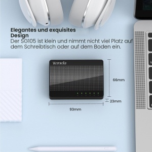 Switch de retea Tenda SG105, 5 porturi Gigabit Ethernet, negru - Img 5
