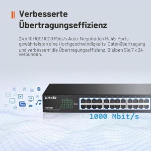 Switch Gigabit Tenda TEG1024D, 24 Porturi, Rackmount, Metal, Plug Play - Img 3
