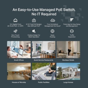 Switch Gigabit TP-Link FS310GP, 10-Port, 8 Porturi PoE, 61W PoE-Budget - Img 7