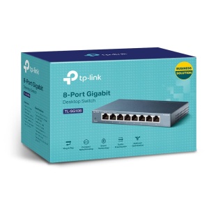 Switch Gigabit TP-Link TL-SG108, 8 porturi RJ-45, Plug-and-Play, metalic - Img 6
