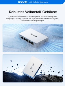 Switch LAN Tenda TEG1005D, 5-Port, Gigabit, Plug-and-Play, Alb - Img 7