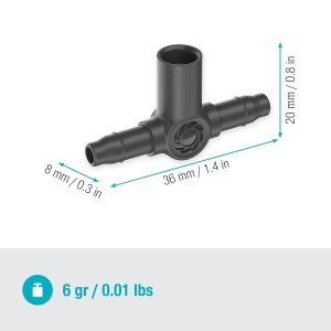 T-Scurgere Gardena Micro-Drip-System 4,6 mm, 5 bucati, fixare sprayers - Img 4