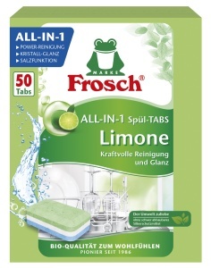 Tablete de spalat vase Frosch Limonen, 50 buc, cu folie solubila in apa - Img 1