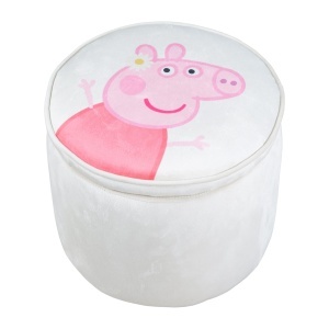 Taburet copii roba Peppa Pig cu spatiu de depozitare 27 cm inaltime bej