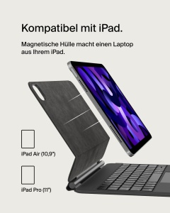 Tastatura cu husa Belkin Pro pentru iPad Air 11 si Pro 11, Bluetooth, LED, Trackpad - Img 2