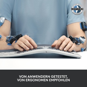 Tastatura ergonomica fara fir Logitech ERGO K860 - Tastatura divizata, suport pentru incheietura mainii, tastare naturala, rezistent la pete, conectivitate Bluetooth si USB, pentru Windows/Mac - Grafit - Img 6
