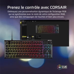 Tastatura Gaming Corsair K55 Core TKL RGB, Tenkeyless, Negru, 8 Zone RGB - Img 7