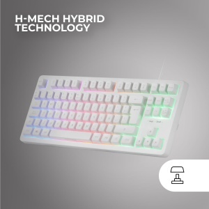 Tastatura Gaming Mars Gaming MK023, TKL, H-Mech, Iluminare RGB, Alb - Img 3