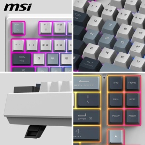 Tastatura Gaming MSI Forge GK600 TKL Wireless Sky, mecanica, RGB, conectivitate multipla - Img 6