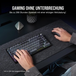 Tastatura mecanica Corsair K65 Plus Wireless, 75, RGB, Negru - Img 8
