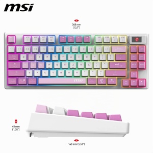Tastatura mecanica MSI Forge GK600 TKL W Violet FR, switch-uri liniare, RGB, Bluetooth - Img 7
