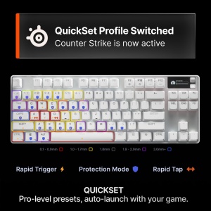 Tastatura mecanica SteelSeries Apex Pro TKL Gen 3, Alba, OmniPoint 3.0, RGB - Img 3