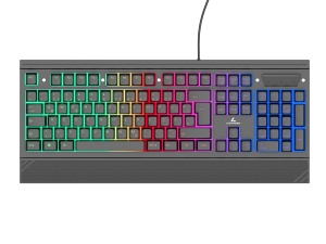 Tastatura pentru jocuri LYCANDER Germania, tastatura cu fir - 19 taste anti-ghosting, cablu de 1,8 m, iluminare de fundal curcubeu