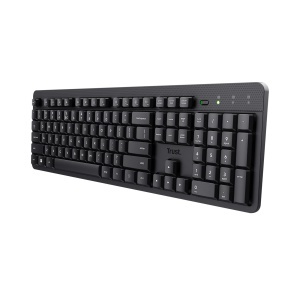 Tastatura wireless Trust ODY II QWERTY, design subtire, rezistenta la stropi