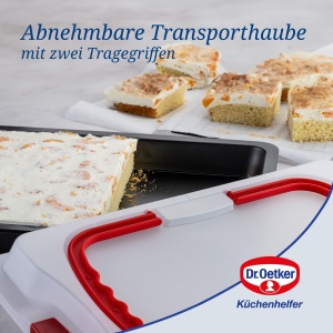 Tava de copt Dr. Oetker Bake Go 42 x 30 cm, neagra, cu transporthauba - Img 5