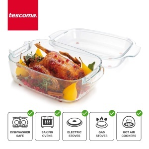 Tava de copt Tescoma GrandCHEF 40 x 26 cm, din sticla borosilicata - Img 5