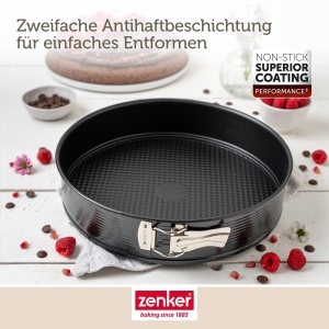 Tava de copt Zenker cu fund plat, 28 cm, otel, antiaderenta, neagra - Img 7