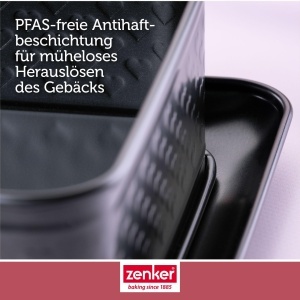 Tava de copt Zenker Konigskuchen 30 cm, cu design in forma de inima, PFAS-free, neagra - Img 7