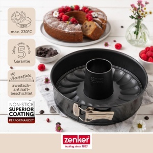 Tava de copt Zenker Perfect Black 26 cm, cu 2 funduri, antiaderenta, Made in Germany - Img 3