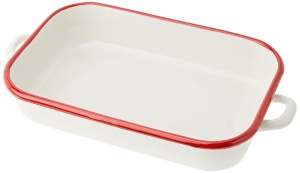 Tava de cuptor Ibili 909932, otel emailat, 32 x 16 x 7 cm, albarosie