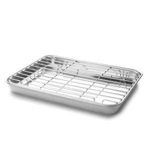 Tava din inox cu grilaj Lacor 15567, 40.5x30.5 cm, rezistenta la temperaturi extreme