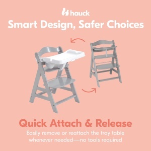 tava hauck Alpha alba - Placa de sufragerie 3 in 1 compatibila cu scaunul inalt din lemn Alpha si Beta pentru copii de 6-24 de luni cu reductor de sca - Img 5