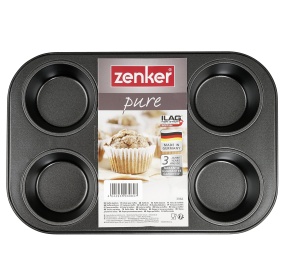 Tava pentru Muffins Zenker 6 forme, antiaderenta, neagra, 230C - Img 2