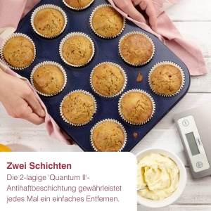 Tava pentru Muffins Zyliss E980200, Carbonstahl, 12 forme, Albastra - Img 8