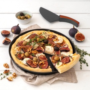 Tava rotunda pentru pizza Zenker - Tava de copt de inalta calitate pentru pizza perfecta, 285 x 285 x 25 mm, rezistenta la caldura pana la 230degC, cu garantie producator de 5 ani, neagra - Img 4