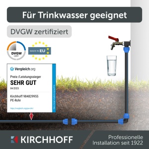 Teava HDPE Kirchhoff pentru irigatii 25 mm x 50 m, certificata DVGW, rezistenta la coroziune - Img 4