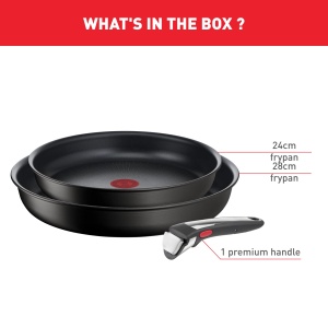 Tefal Ingenio Eco Resist pe vase de gatit, 3p, stivuibil, inductie, usor de curatat, acoperire antiaderenta, indicator de pornire a gatitului, gatit sanatos, L7679302 - Img 3