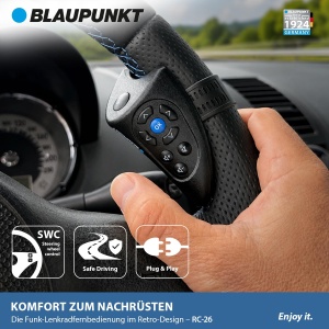Telecomanda pentru volan Blaupunkt RC-26, design retro, 9 butoane, negru mat - Img 4