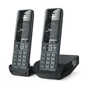 Telefon DECT Gigaset Comfort 520 Duo, design elegant, audio de inalta calitate, gri