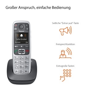 Telefon DECT Gigaset E560 - cu butoane mari, functie de apelare rapida, culoare argintie - Img 3