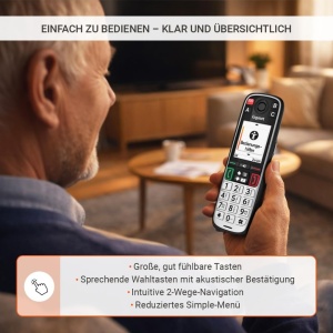 Telefon DECT Gigaset Easy 520HX cu Ladeschale, SOS, Negru - Img 6