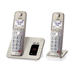 Telefon fara fir Panasonic KX-TGE262GN cu robot telefonic (blocheaza pana la 1.000 de numere de telefon, dimensiune clara a fontului cu contrast puternic, receptor foarte tare, hands-free full-duplex)