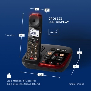 Telefon fara fir Panasonic KX-TGM420GB cu amplificare sunet mod Slow-Talk compatibilitate aparate auditive - Img 6
