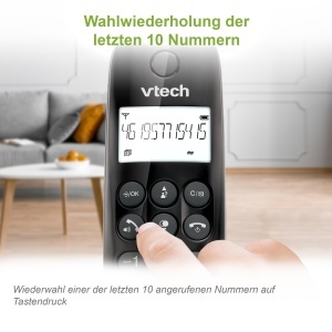 Telefon fara fir VTech CS1401 2 receptoare functie blocare apeluri ECO Mod negru - Img 6