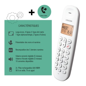 Telefon fix fara fir Logicom ILOA 150 Display 4 linii, Freisprech, Taupe - Img 2