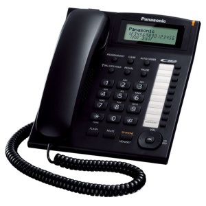 Telefon fix Panasonic KX-TS880EXB, cu functie hands-free, ecran LCD, negru