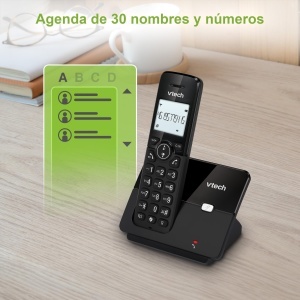 Telefon fix wireless VTech CS2001, ecran iluminat, functie blocare apeluri, negru - Img 9