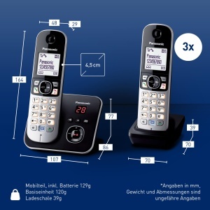 Telefon Panasonic KX-TG6824GB Negru DECT cu 4 Mobiluri si Anrufbeantworter - Img 6