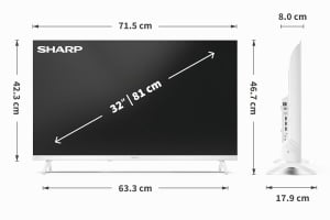 Televizor SHARP 32HF2365EW, 32 inch HD, Google TV, 60 Hz, Alb - Img 6